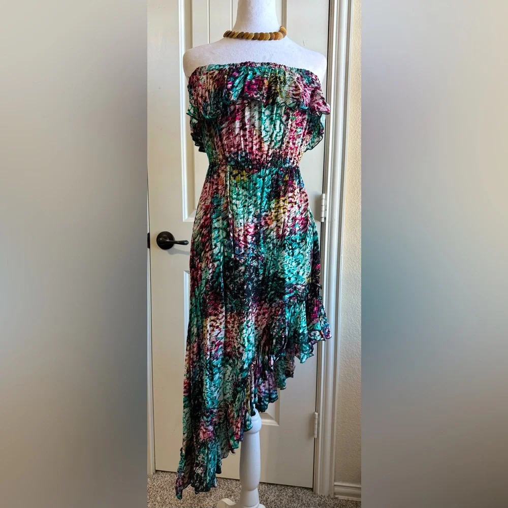 Poetry strapless asymmetrical dress